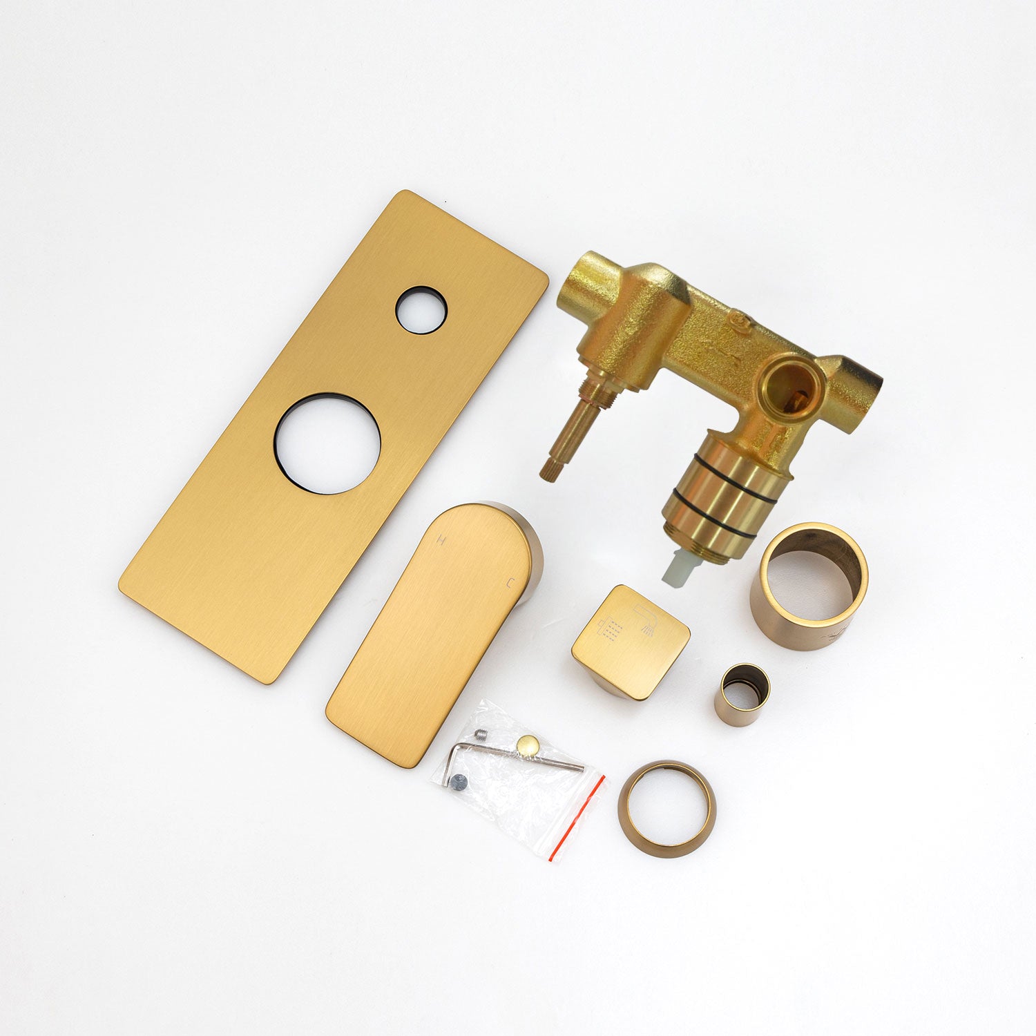 Solid Brass Diverter Mixer - Brushed Brass Gold - VOG