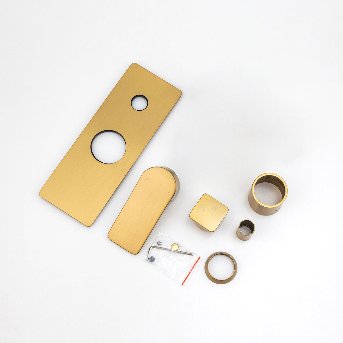 Solid Brass Wall Mixer Tap with Diverter Trim Kit (Match CLPD) - Brushed Brass | VOG