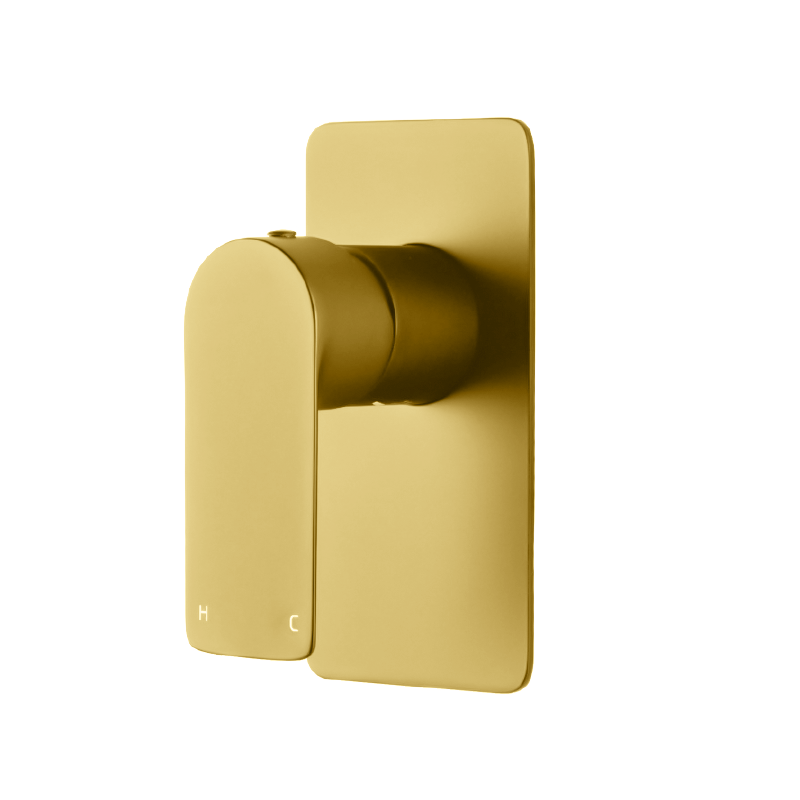 Solid Brass Wall Mixer - Brushed Brass Gold - VOG