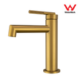 Load image into Gallery viewer, CADDENCE Short Basin Mixer - Solid Brass - Brushed Brass Gold
