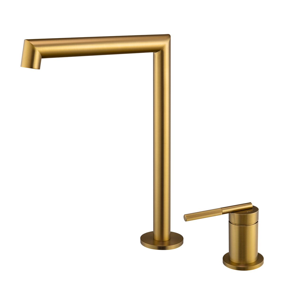 CADDENCE Split Type Basin Mixer - Solid Brass - Brushed Brass Gold