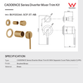 Load image into Gallery viewer, CADDENCE Solid Brass Wall Mixer Tap with Diverter (no Backplate) - Brushed Brass Gold
