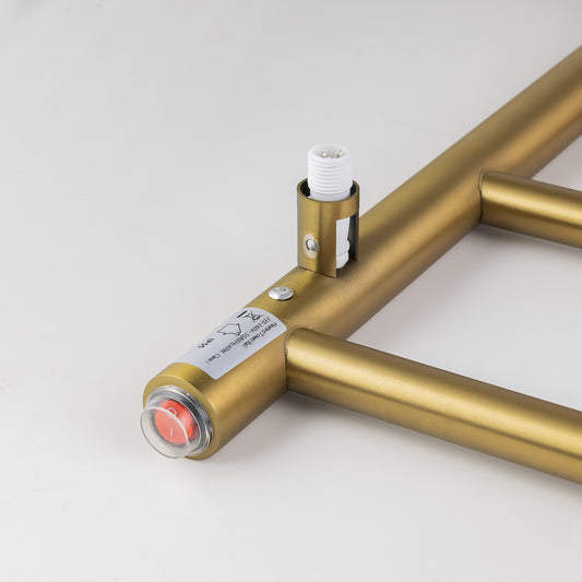 Stainless Steel Heated Towel Rack 4 Bars Round - Brushed Brass Gold