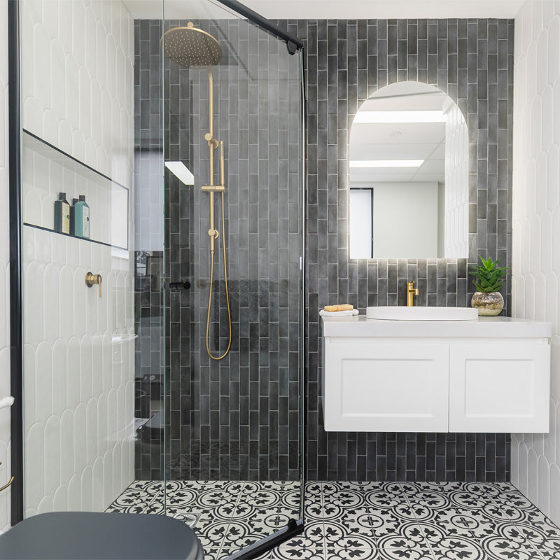 Solid Brass 10" Shower Station - Light Brushed Brass Gold