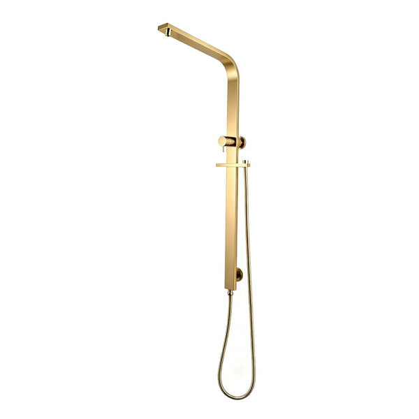 Stainless Steel & Solid Brass Fixed Shower Rail Flat - Brushed Brass