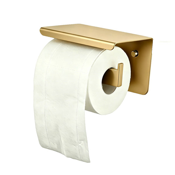Stainless Steel Toilet Paper Holder- Brushed Brass | IVANO