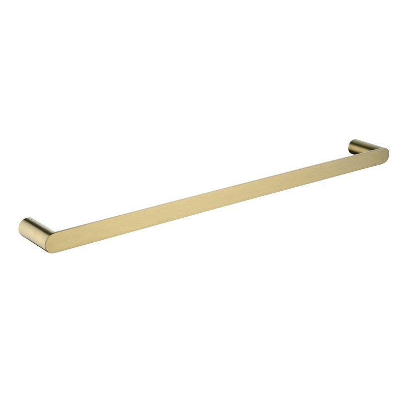 Stainless Steel 600mm Single Towel Rail - Brushed Brass Gold - RUSHY