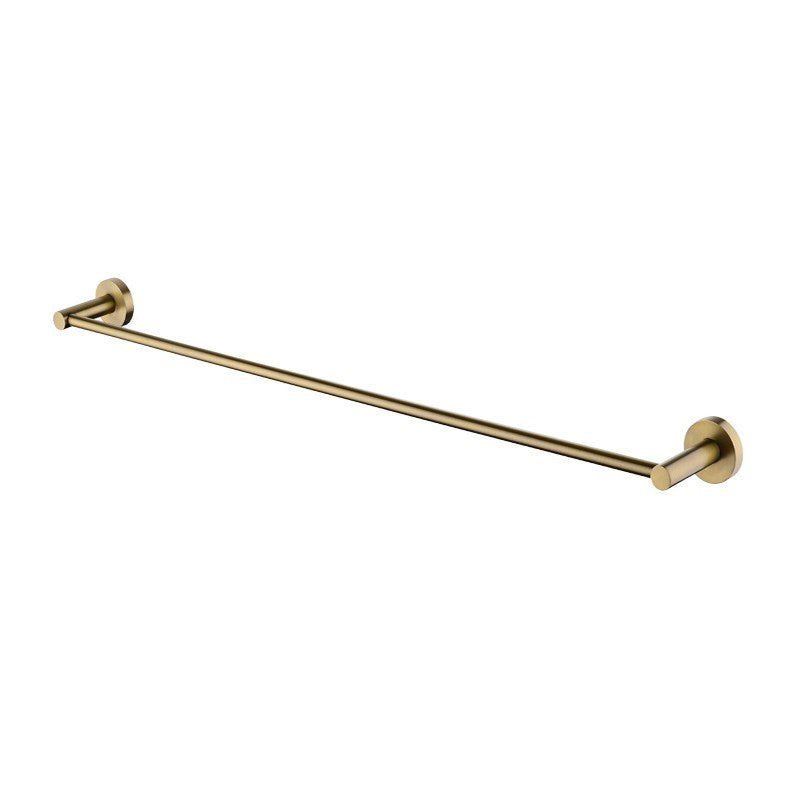 Stainless Steel 800mm Single Towel Rail - Brushed Brass Gold - LUCID PIN