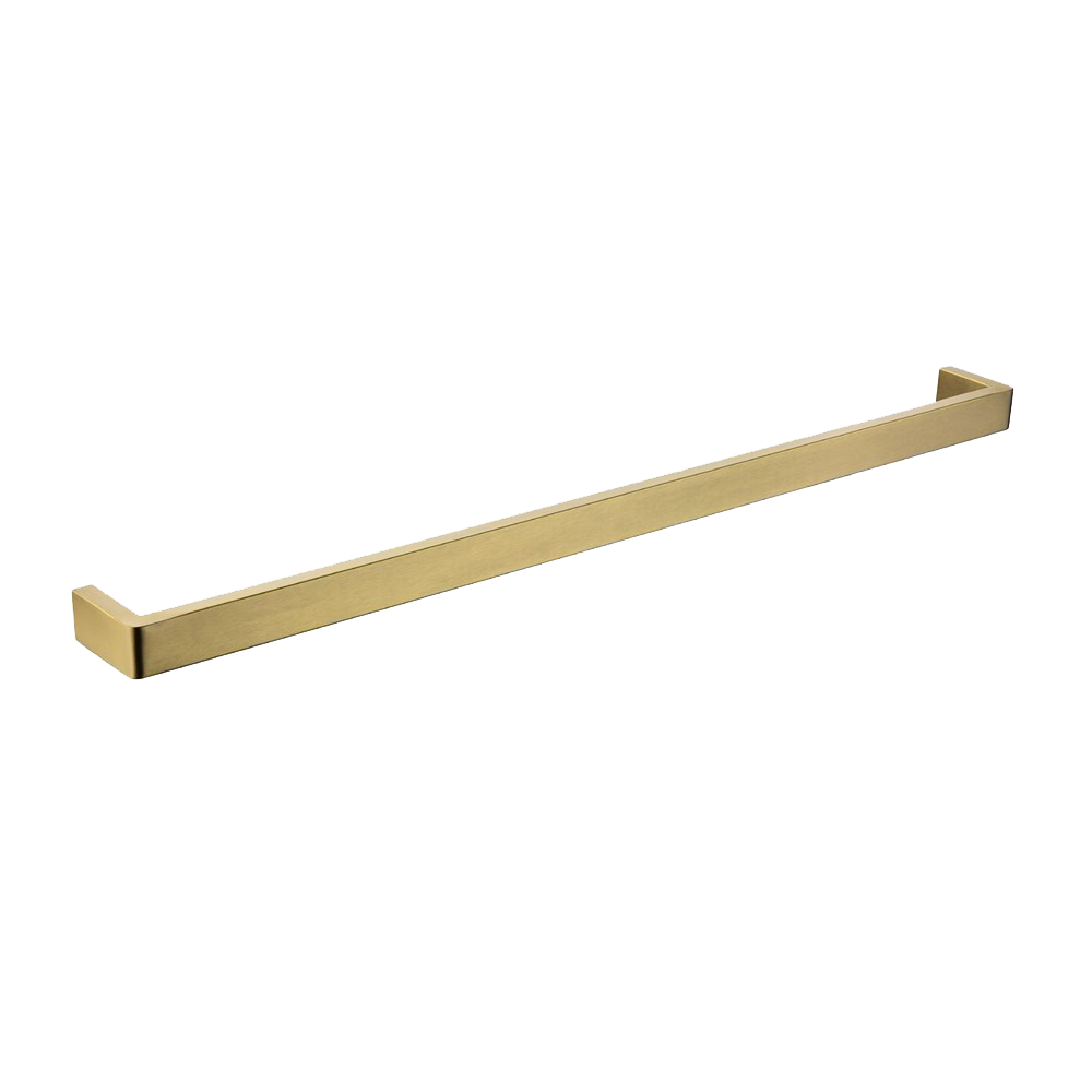 Stainless Steel 800mm Single Towel Rail - Brushed Brass Gold - IVANO