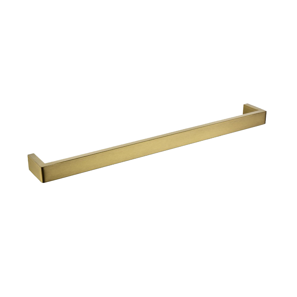 Stainless Steel 600mm Single Towel Rail - Brushed Brass Gold - IVANO