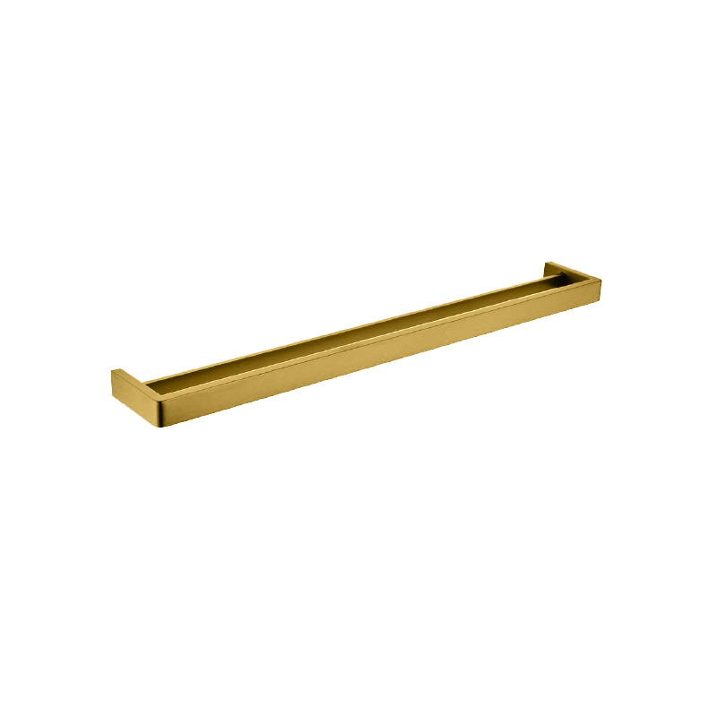 Stainless Steel 800mm Double Towel Rail - Brushed Brass Gold - IVANO