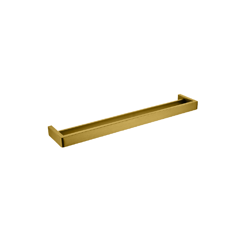 Stainless Steel 600mm Double Towel Rail - Brushed Brass Gold - IVANO