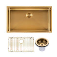 Load image into Gallery viewer, Stainless Steel Single Bowl Kitchen Sink 762 × 457mm - Brushed Brass
