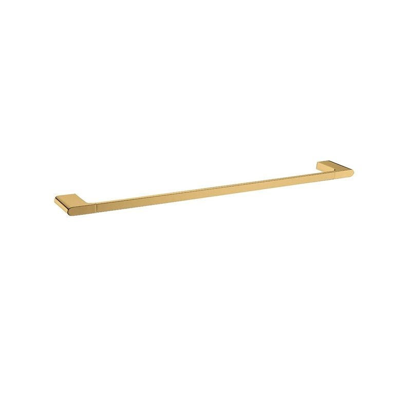 Zinc-Alloy and Brass 600mm Single Towel Rail - Brushed Brass Gold - VOG