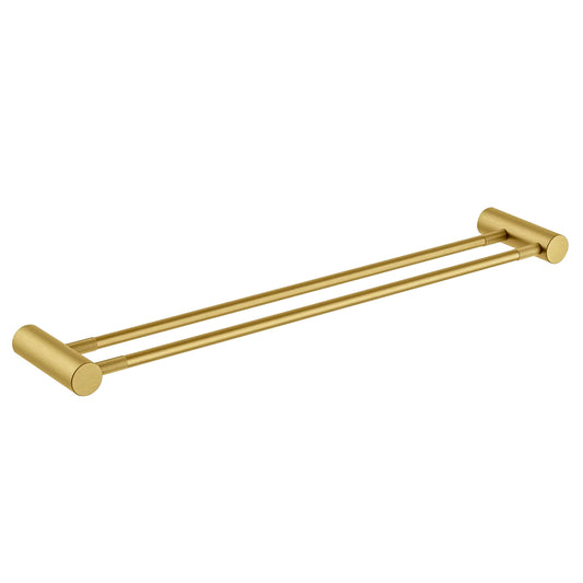 CADDENCE Double Towel Rail 600mm - Brass - Brushed Brass Gold