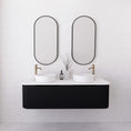 Load image into Gallery viewer, Bergen 1500mm Wall Hung Fluted Vanity Cabinet Double Bowl - Matte Black
