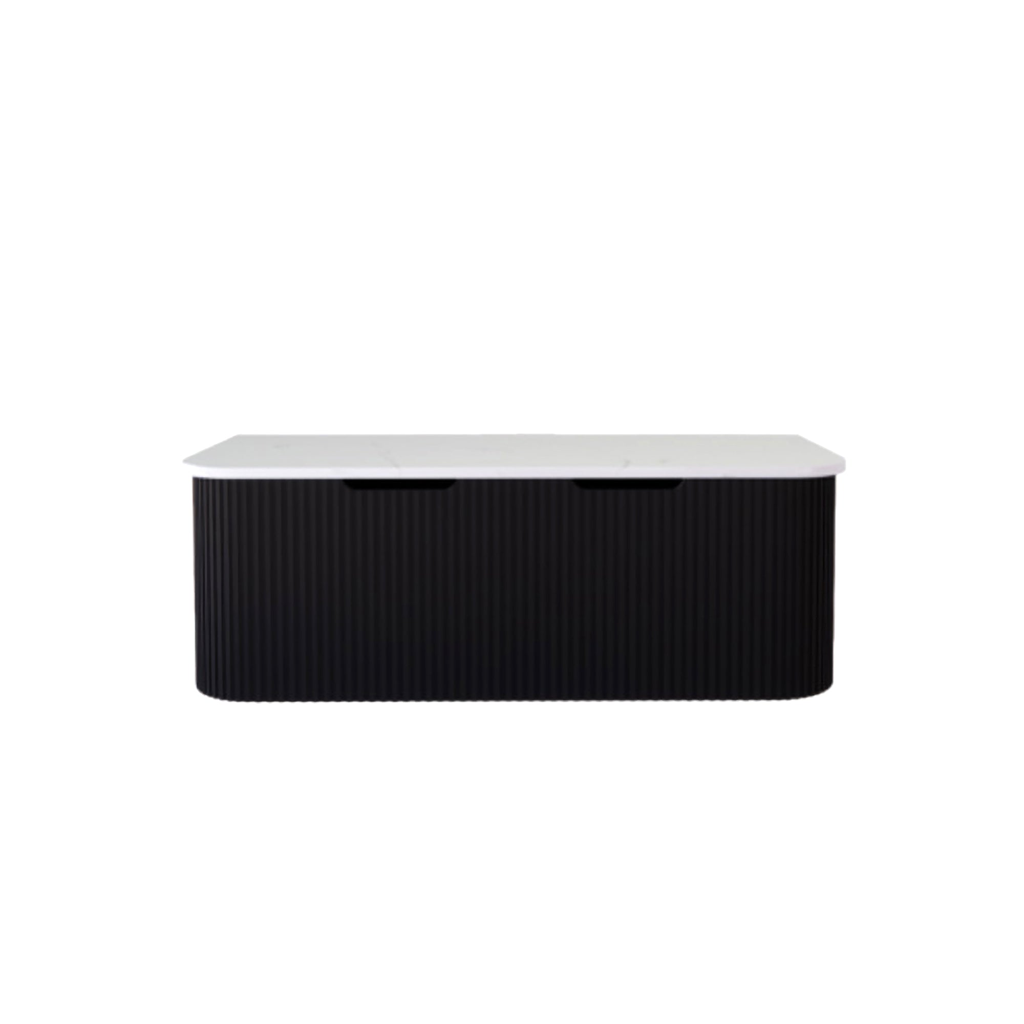 Bergen 1500mm Wall Hung Fluted Vanity Cabinet - Matte Black