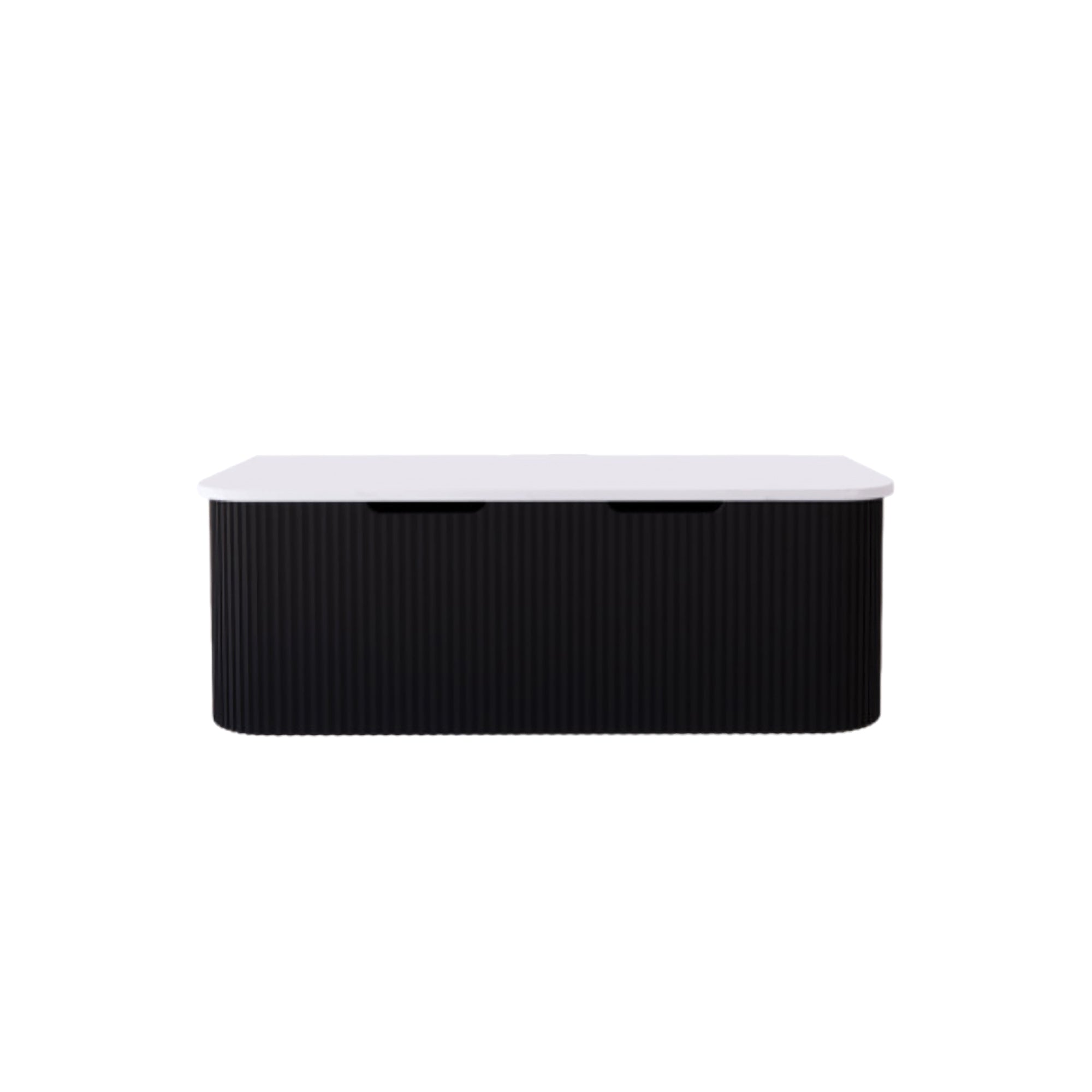 Bergen 1500mm Wall Hung Fluted Vanity Cabinet - Matte Black