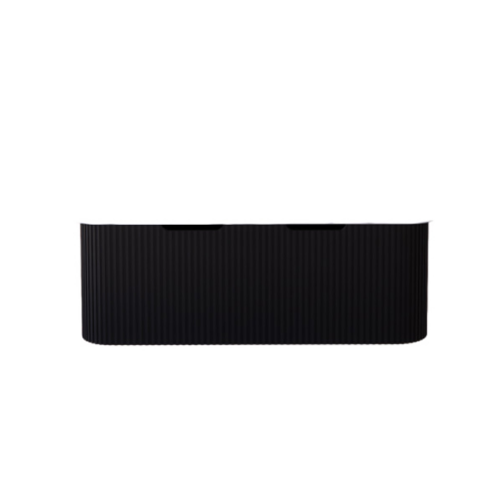 Bergen 1500mm Wall Hung Fluted Vanity Cabinet Double Bowl - Matte Black