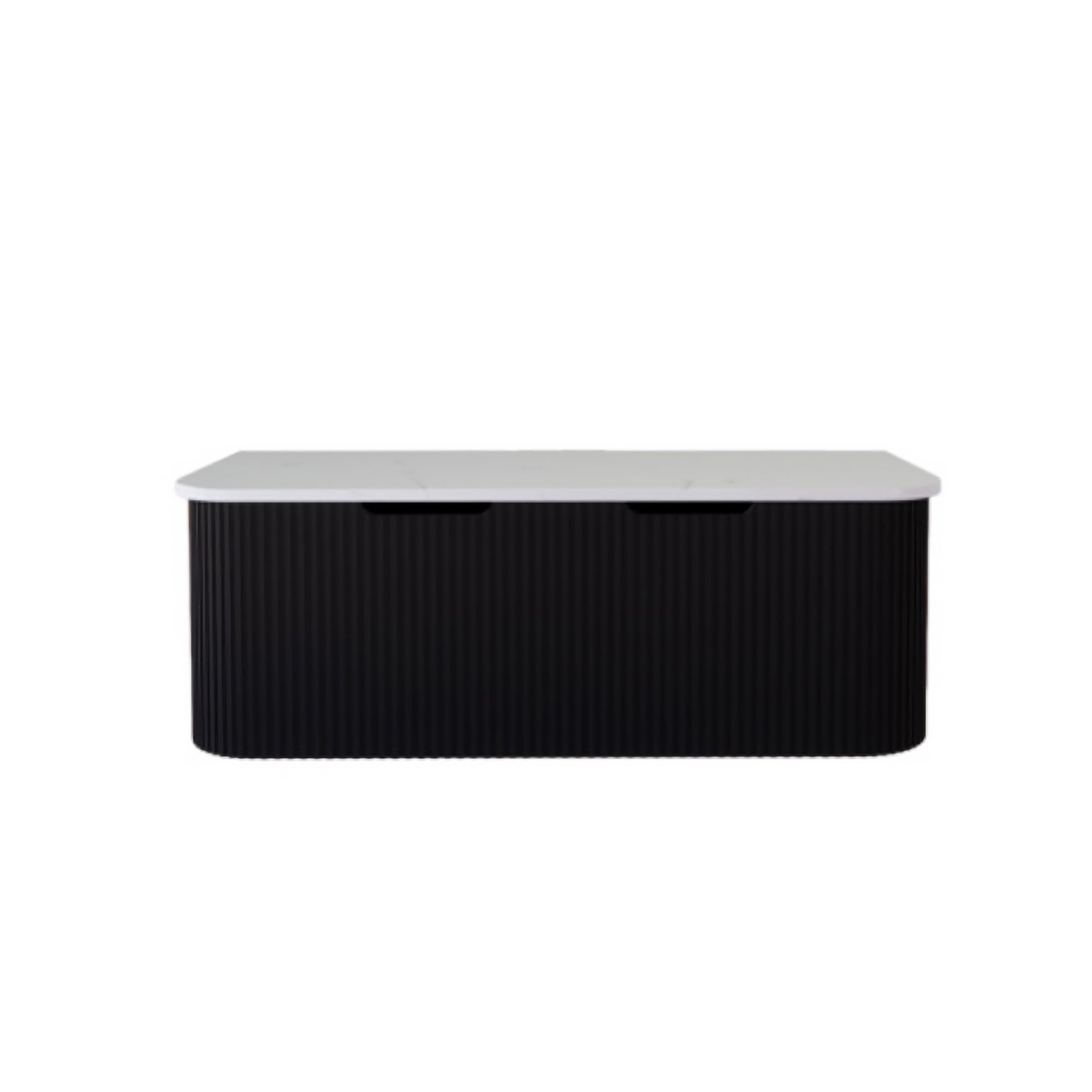 Bergen 1500mm Wall Hung Fluted Vanity Cabinet Double Bowl - Matte Black