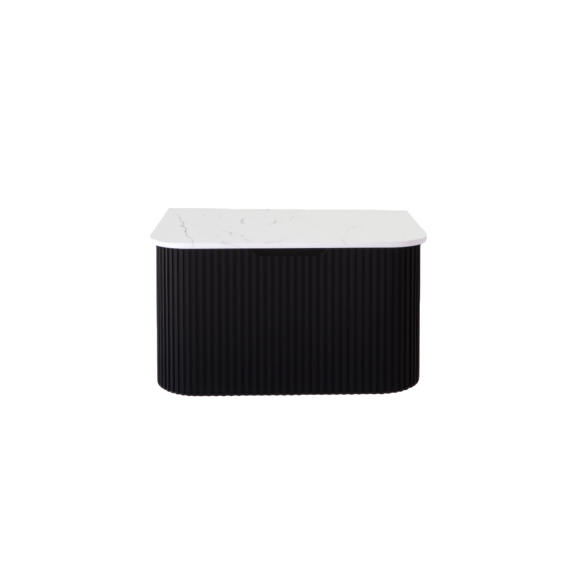 Bergen 900mm Wall Hung Fluted Vanity Cabinet - Matte Black