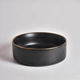 Load image into Gallery viewer, CLAYA Brighton-36 360mm Ceramic Round Basin – Matte Black with Gold Rim
