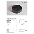 Load image into Gallery viewer, CLAYA Brighton-36 360mm Ceramic Round Basin – Matte Black with Gold Rim

