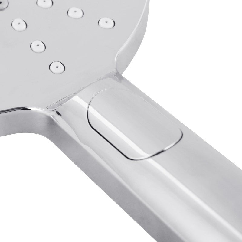 ABS 3 Functions Handheld Shower Head Round - Chrome Silver