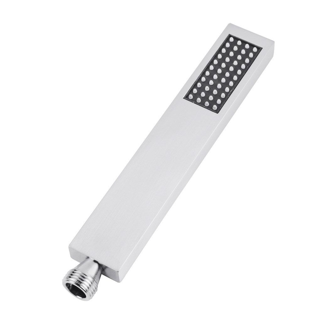 Brass Single Function Handheld Shower Head Square - Chrome Silver