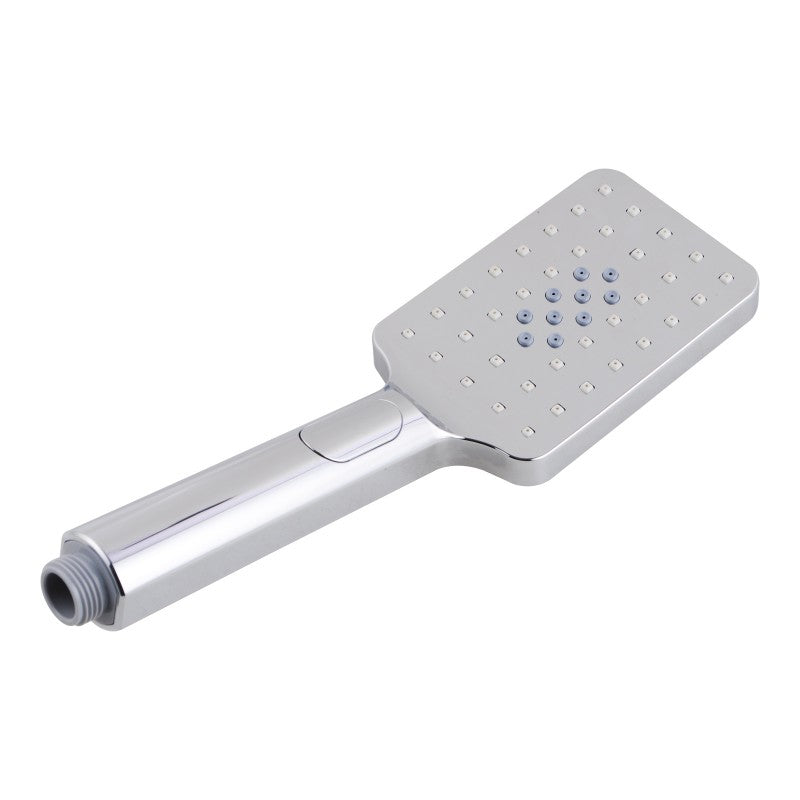 ABS 3 Functions Handheld Shower Head Square - Chrome Silver