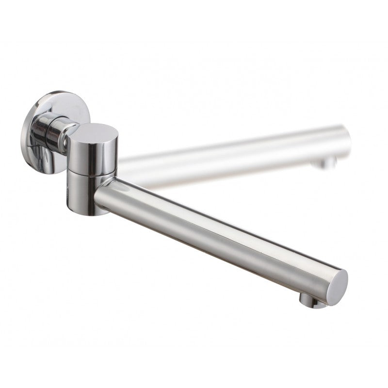 Solid Brass Basin/Bath Swivel Wall Spout Round - Chrome Silver