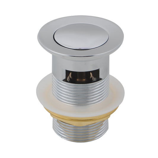 Solid Brass Basin Pop Up Waste with Overflow 32/40mm - Chrome Silver