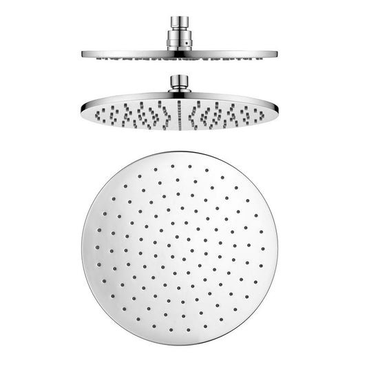 Solid Brass 250mm Shower Head Round - Chrome Silver