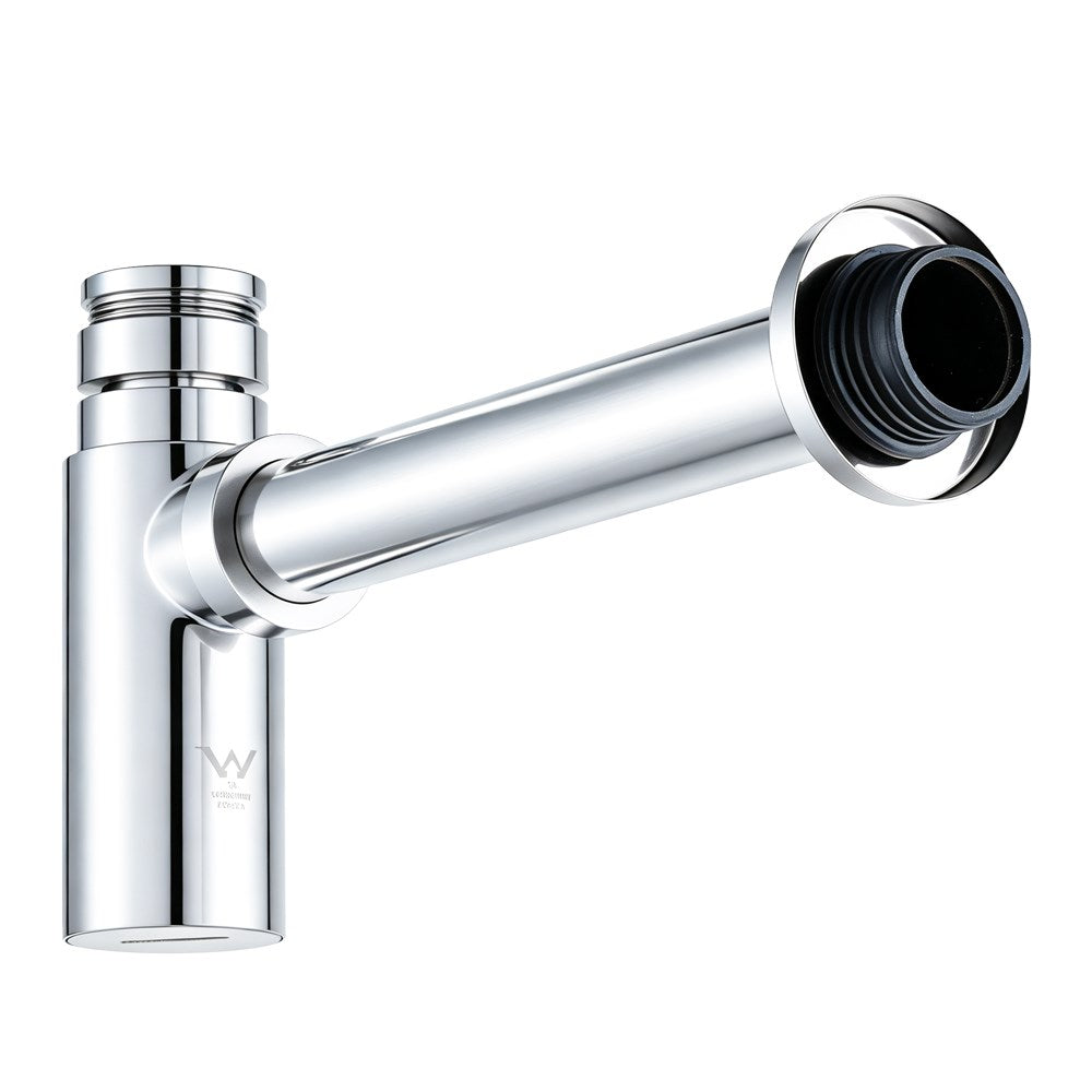 Solid Brass Round Bottle Trap G1 1/2" -  Chrome Silver