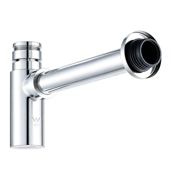 Solid Brass Round Bottle Trap G1 1/2" -  Chrome Silver