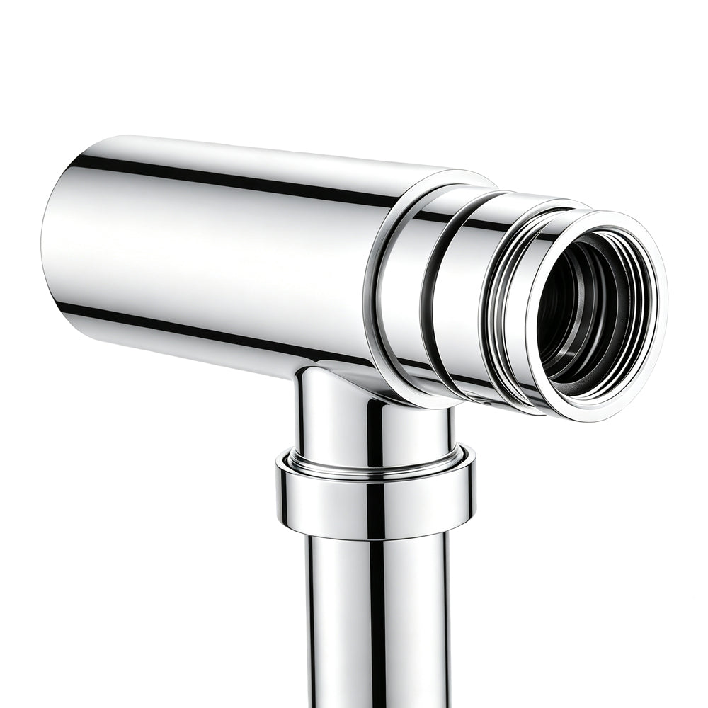 Solid Brass Round Bottle Trap G1 1/2" -  Chrome Silver