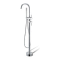 Load image into Gallery viewer, Solid Brass Freestanding Handheld Shower Head & Swivel Spout Tap - Chrome Silver
