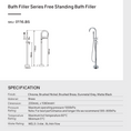 Load image into Gallery viewer, Solid Brass Freestanding Handheld Shower Head & Swivel Spout Tap - Black
