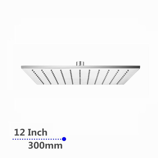 Stainless Steel 300mm Shower Head Square - Chrome Silver