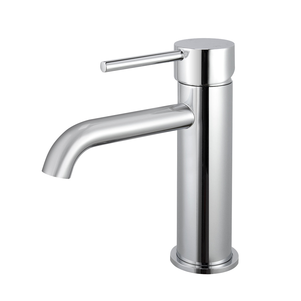 Solid Brass Short Basin Mixer - Chrome Silver - LUCID PIN