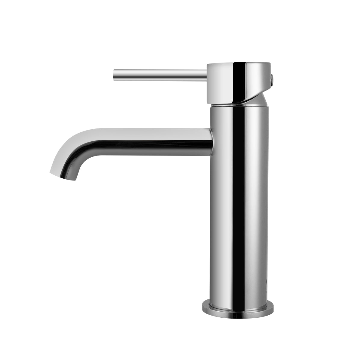 Solid Brass Short Basin Mixer - Chrome Silver - LUCID PIN