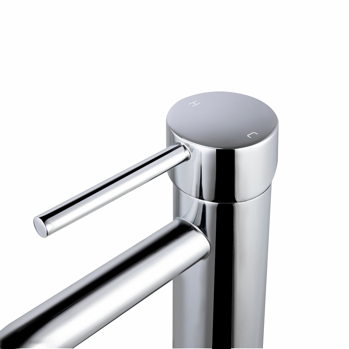 Solid Brass Short Basin Mixer - Chrome Silver - LUCID PIN