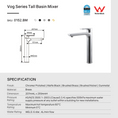 Load image into Gallery viewer, Solid Brass Tall Basin Mixer - Gunmetal Dark Grey - VOG

