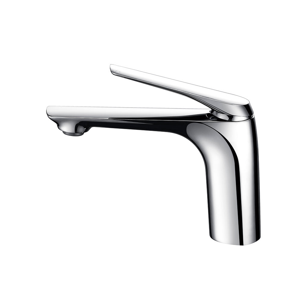 Solid Brass Short Basin Mixer - Chrome Silver - AU