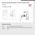 Load image into Gallery viewer, Solid Brass Wall Mixer Tap with Diverter Trim Kit (Match CLPD) - Chrome Silver | VOG
