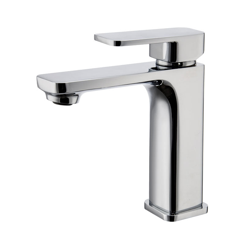 Solid Brass Short Basin Mixer - Chrome Silver - IVANO