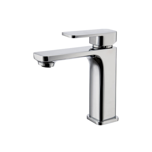 Solid Brass Short Basin Mixer - Chrome Silver - IVANO