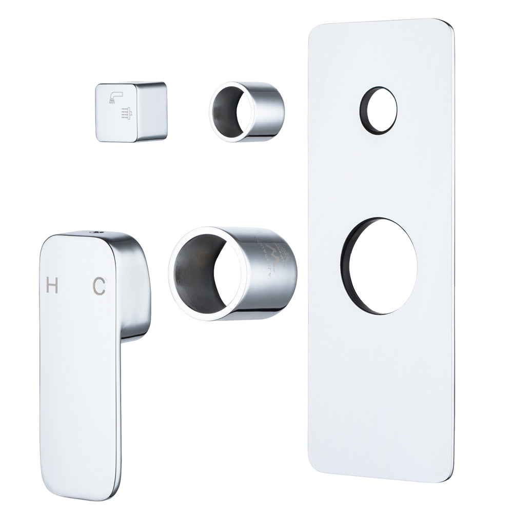 Solid Brass Wall Mixer Tap with Diverter Trim Kit (Match CLPD) - Chrome Silver | IVANO