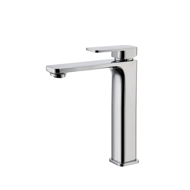 Solid Brass Tall Basin Mixer - Chrome Silver - IVANO