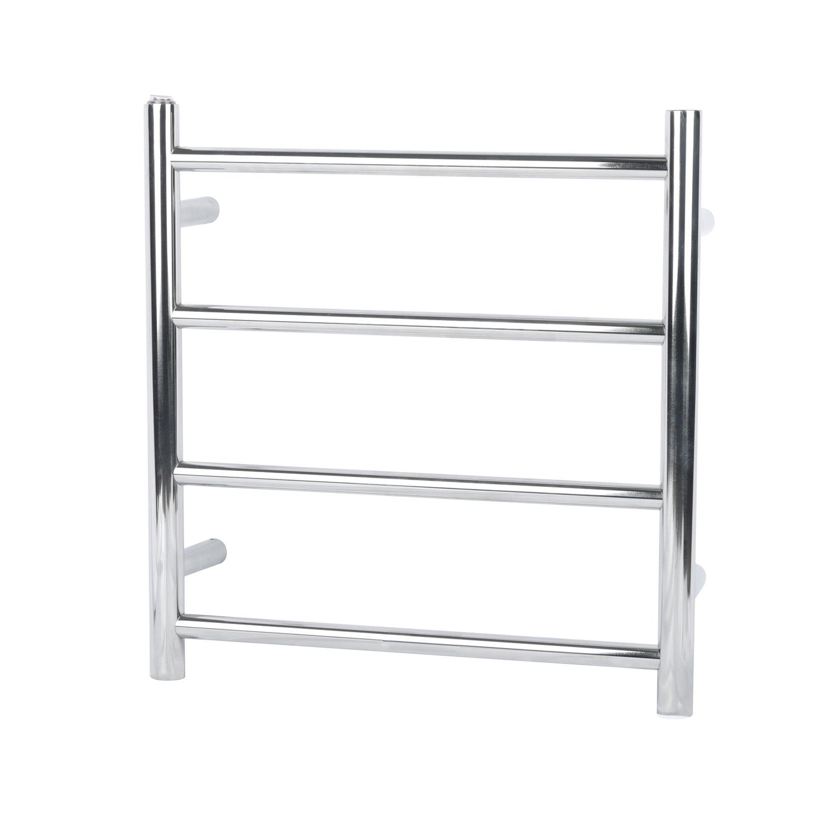 Stainless Steel Heated Towel Rack 4 Bars Round - Chrome Silver